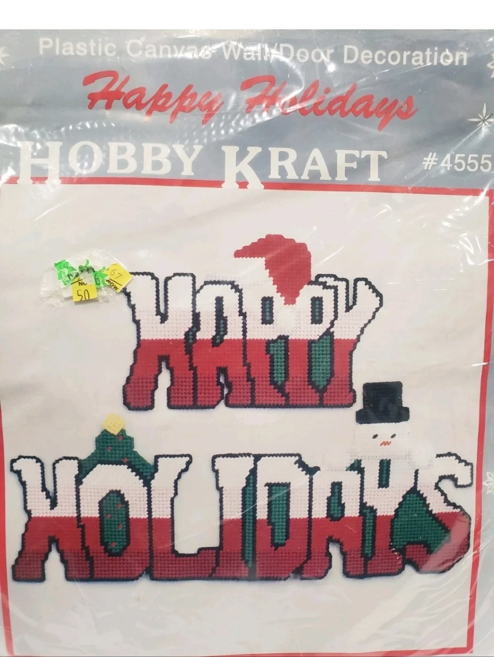 Vintage Hobby Kraft Happy Holidays Plastic/Canvas Wall/Door Decoration Kit